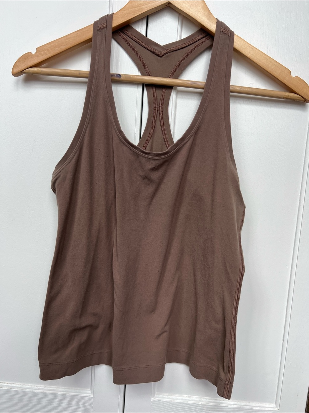 Lululemon stretch brown tank used signs of wear as shown no holes or damage